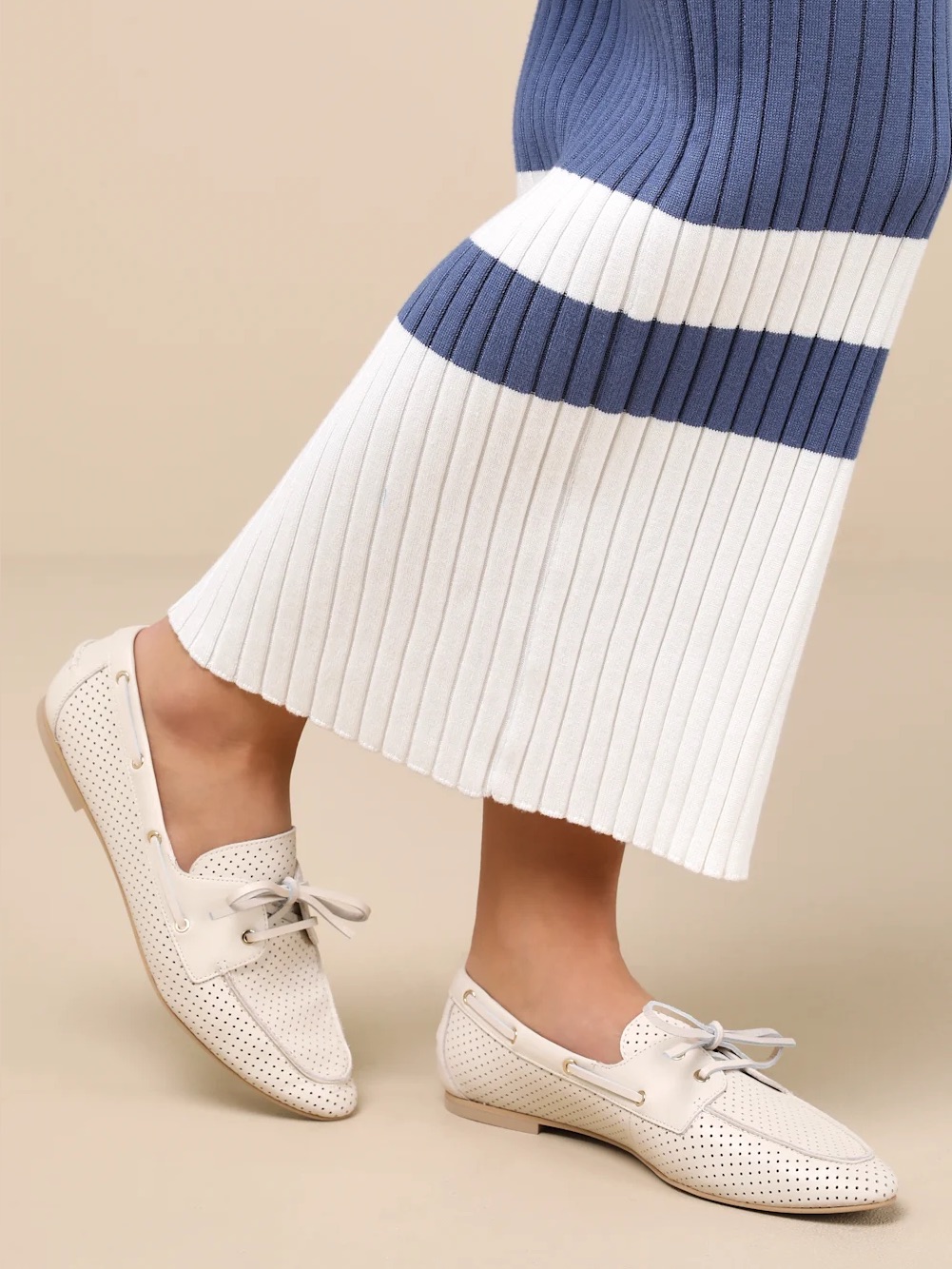 Womens Dolce Vita Lakin Ivory Leather Loafers